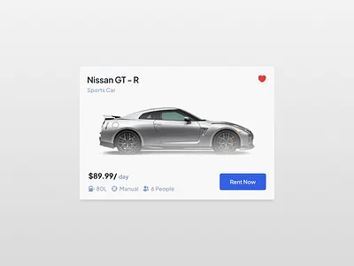 Details card for a car renting platform. app design product design ui design
