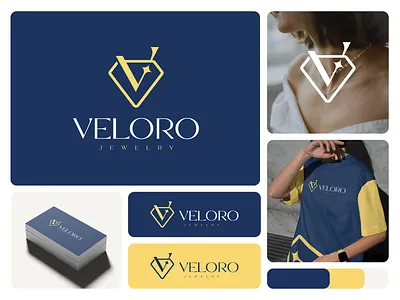 Veloro Jewelry – Luxury logo & Brand Identity Design brandidentity branding diamond logo diamond v logo elegant logo fashion brand fation logo graphic design jewelry jewelry logo logo logo design luxury brand logo luxury jewelry logo luxury logo minimal logo modern jewelry logo modern logo premium brand v logo