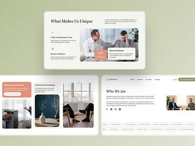 Mental Health & Therapy Website UI clean website design figma web design healthcare ui ux healthcare web design medical website design mental health website ui modern web ui product design psychology website therapy website design ui ux design web design inspiration wellness website ui