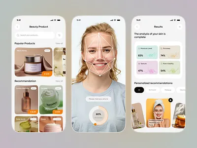 SkinCare — AI Smart Skin Diagnosis & Daily Care ai ai skincare app beauty branding clean ui cosmetics dashbord design health app health tech mobile mobile app skin analysis skincare app smart ui ux