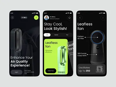 AI-powered Smart Product Mobile app ai ai powered air quality app app design automation app branding dark ui ios mobile mobile app mobile app design product design responsive saas product smart assistant smart design smart home uiux visual design