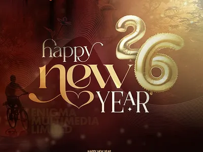 Happy New Year Post for Enigma TV branding graphic design