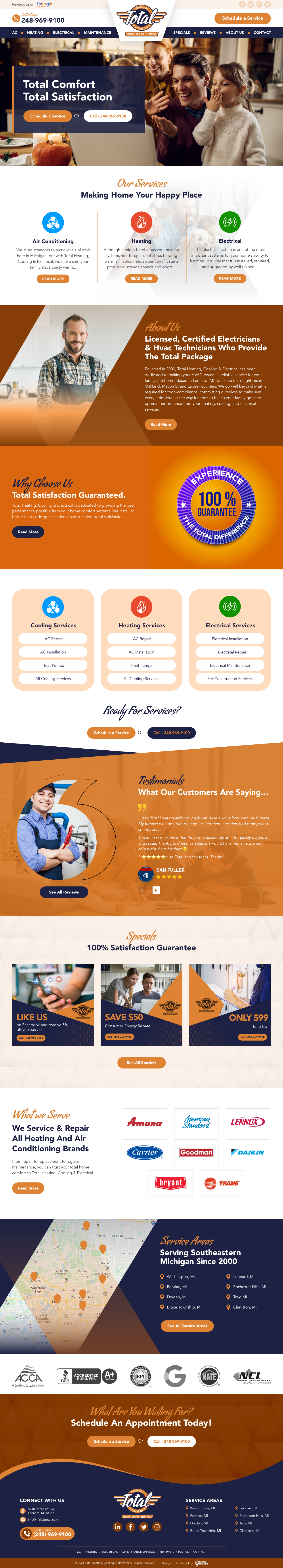 Total Heating & Cooling design graphic design logo ui ui design ux design webdesign website design