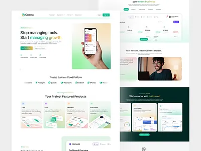 Modern CRM SaaS Website Design ai businesses crm enterprise fintech landing page product design saas startup ui ux web design website