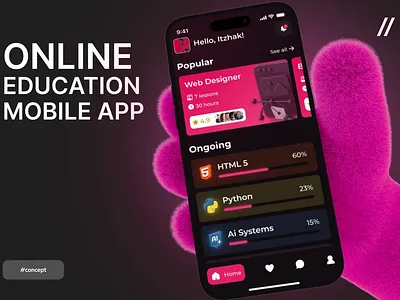 Learning Mobile iOS App Design ai ai app app app design app design concept app design template app interface assistant chatbot dark theme dashboard dashboard design design learning mobile mobile app ui uiux ux