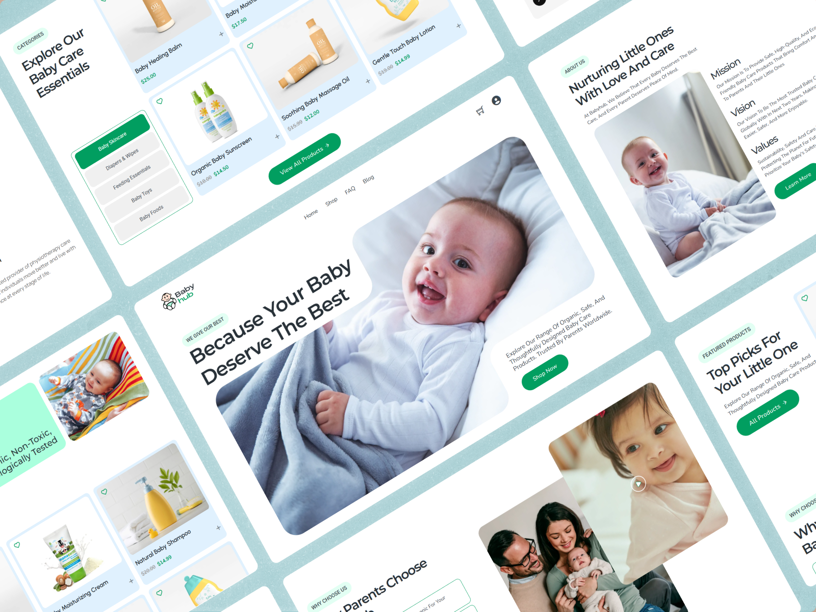 Baby Care eCommerce Website baby brand website baby care products clean design development ecommerce ecommerce shop design landing page minimal ecommerce online shop parenting popular recent shopify shopify store ui design user friendly ui web design website design woocommerce