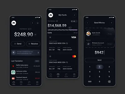 Digital Wallet & Card Management App app application card management card ui digital wallet fintech app ios mobile mobile app money transfer payment app wallet app