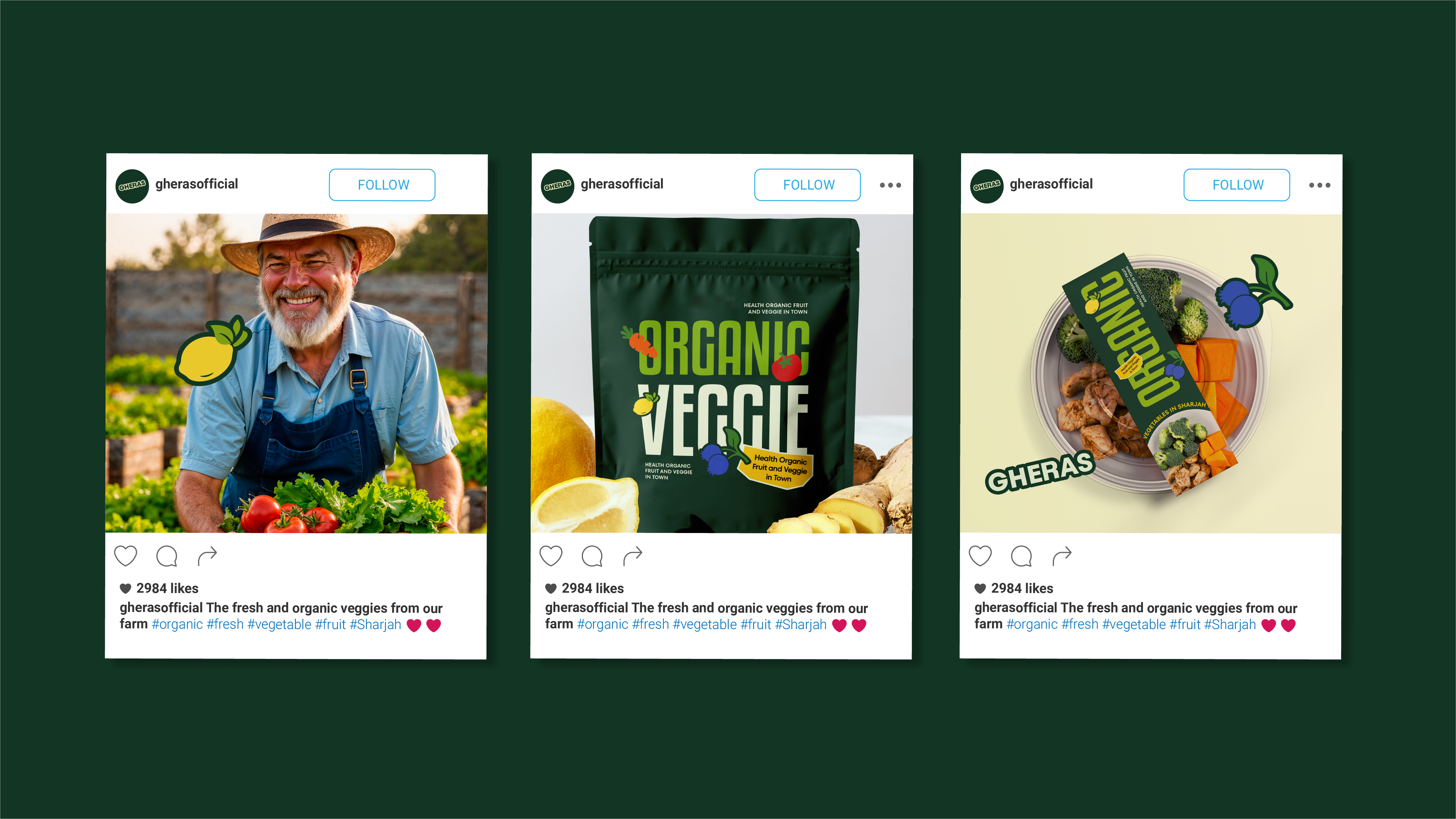 GHERAS || Vegetable Brand Identity Design brand identity branding graphic design green logotype nature packaging design vegetable visual identity