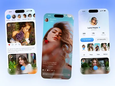 Social Platform App - iOS UI Design app design app interface clean ui community app ios app design mobile app design mobile ui modern ui social app social media app social media mobile ui design ui ux design user interface