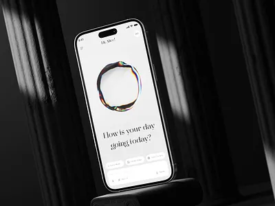AI Assistant - Home - Motion Design 3d 3d animation 3d orb ai assistant ai chat ai mobile app ai orb ai sphere animation application branding design illustration minimal motion graphics orb ui uiux voice ai web design