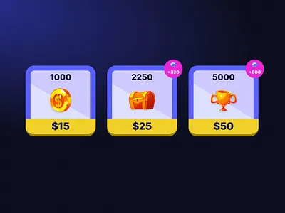 🏆 Gaming Platform: Coin Prize Tiers bubble card coin game gamification gamified gaming gold gradient label magenta prize purple reward section treasure trophy yellow