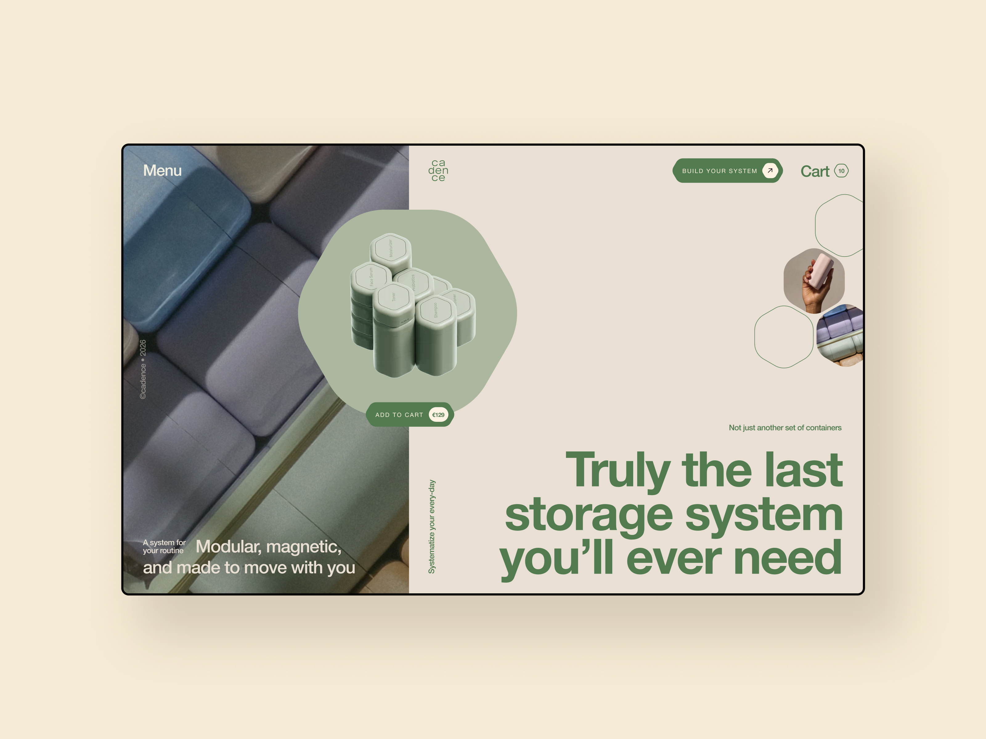 Hero design concept for Cadence dtc dtc brand e commerce e commerce design ecommerce figma framer graphic design online shop online store shopify small business smb ui web design webflow