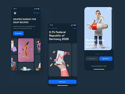 Utilmate Mobile App Walkthroughs app darkmode design illustration ios kit mobile onboarding template ui utilmate