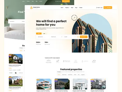 DreamHome - Real Estate Figma Template classified directory house listing property real estate real estate agency real estate agent real estate business real estate compnay realtor rental website