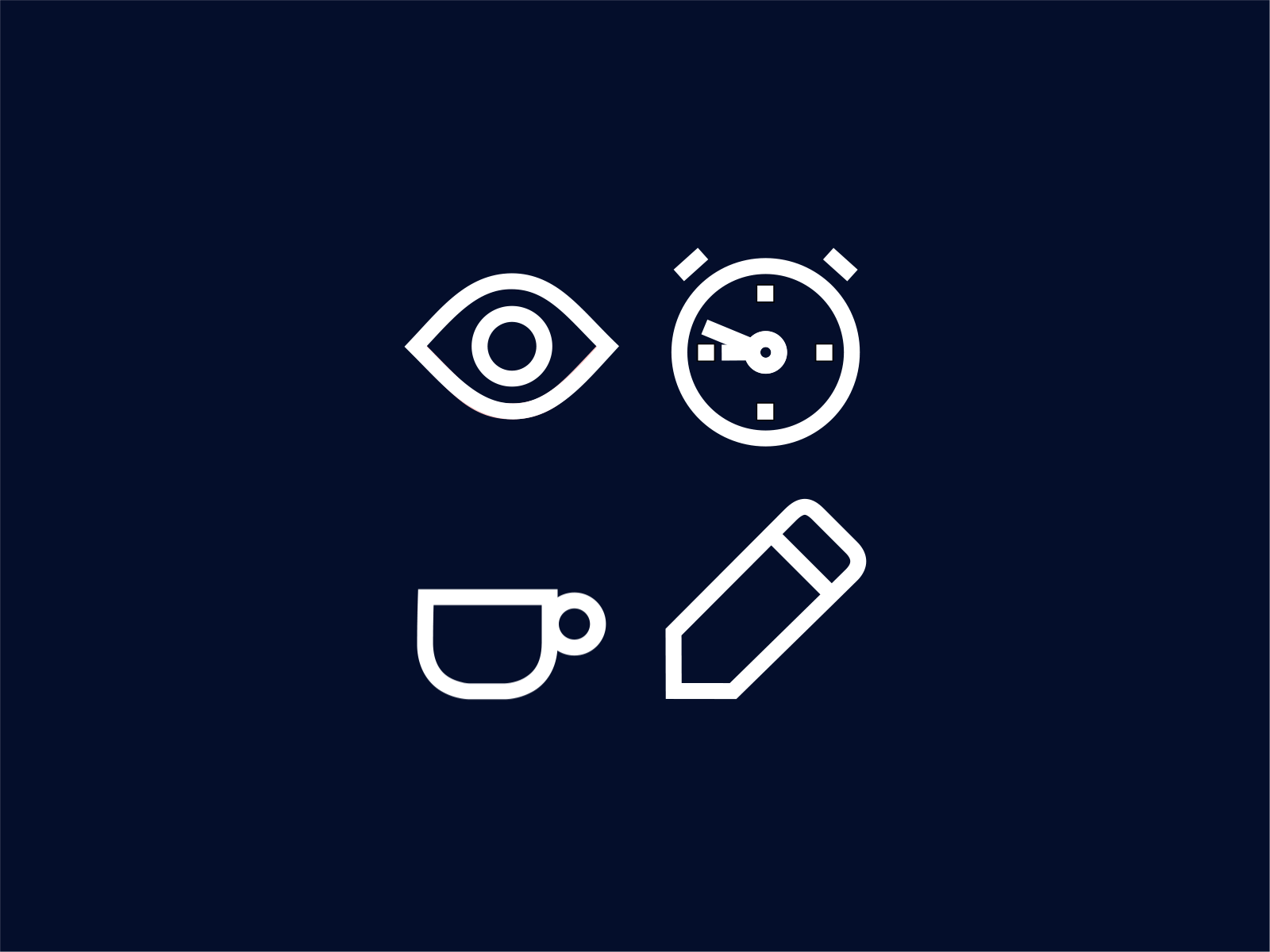 It’s coffee time! alarm animated icons animation coffee eye gif icon iconography icons motion graphics pencil