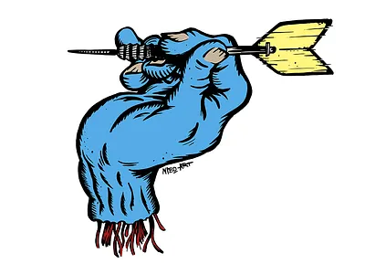 T-Shirt Design Darts Game on! cartoon drawing illustration t shirt
