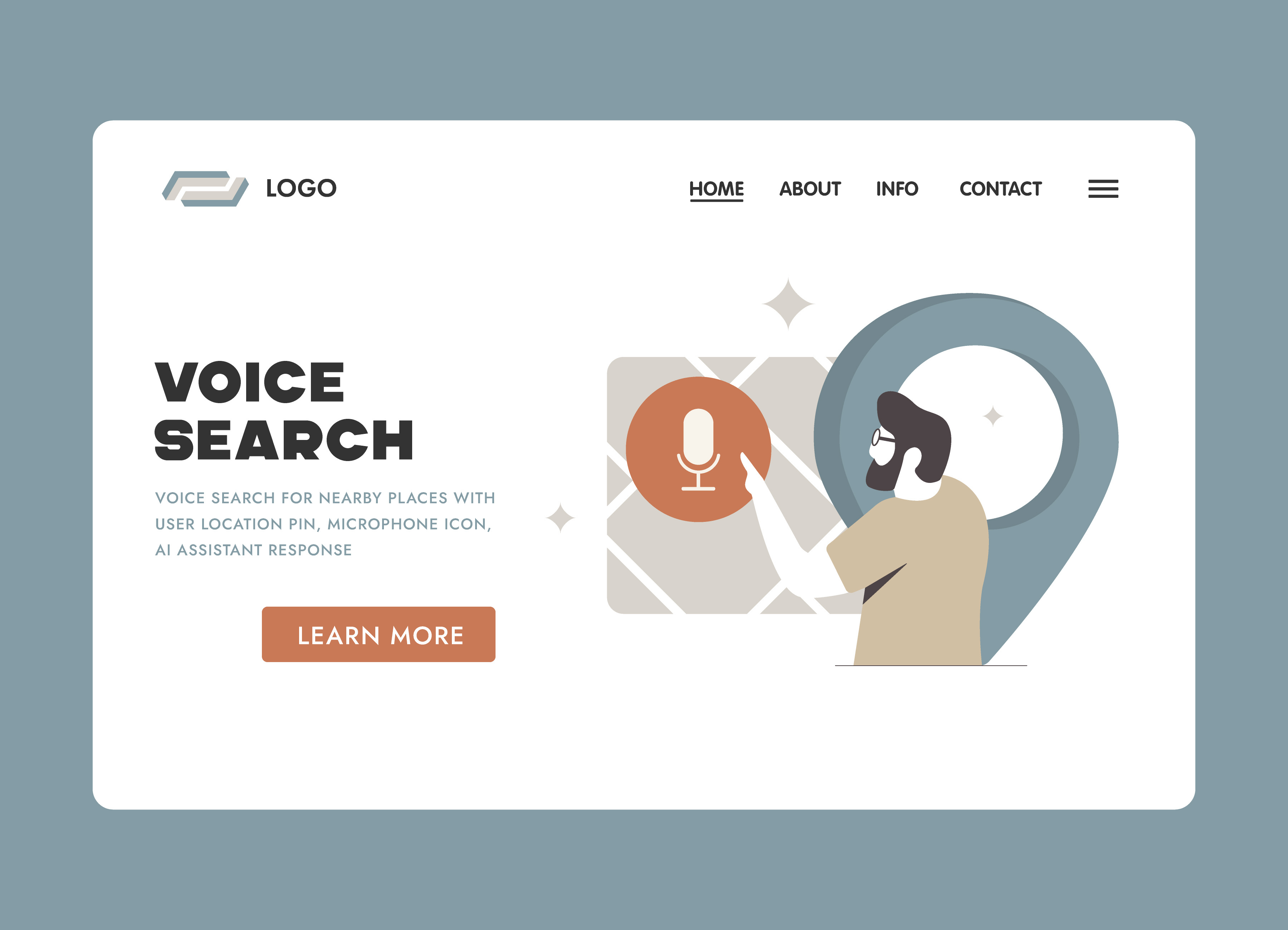 Voice Local Search Concept – Flat Illustration for SEO & Mobile ai assistant app business design digital marketing graphic design hand drawn vector illustration landing page landing page design local search marketing search interface seo illustration ui vector voice assistant voice search web design