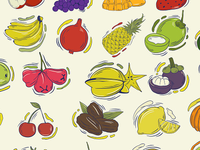 Funky Fruit & Vegetable Illustration apparel apparel design artwork assets branding creative market design digital art food fruit fruit and vegetable fruit drawing fruit illustration graphic graphic assets graphic design illustration illustration pack vector vegetable