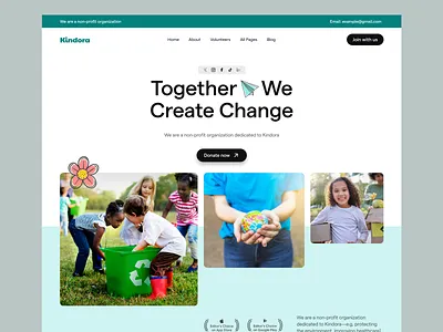 Non-Profit Website Design clean donation graphic design header design landingpage non profit non profit webdesign non profit website ui ui design ux website