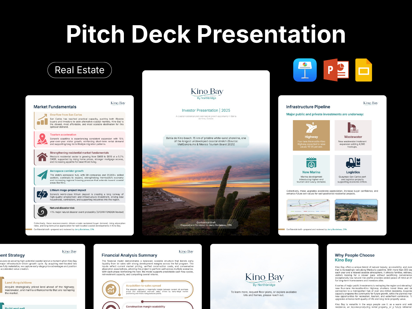 Kino Bay Investor Deck Presentation canva development financial analysis goole slides graphic design graphicsground investment deck investor ready deck investor ready pitch deck keynote kino bay pitch pitch book pitch deck pitch deck presentation powerpoint presnetation powerpoint template presentation design presentations real estate