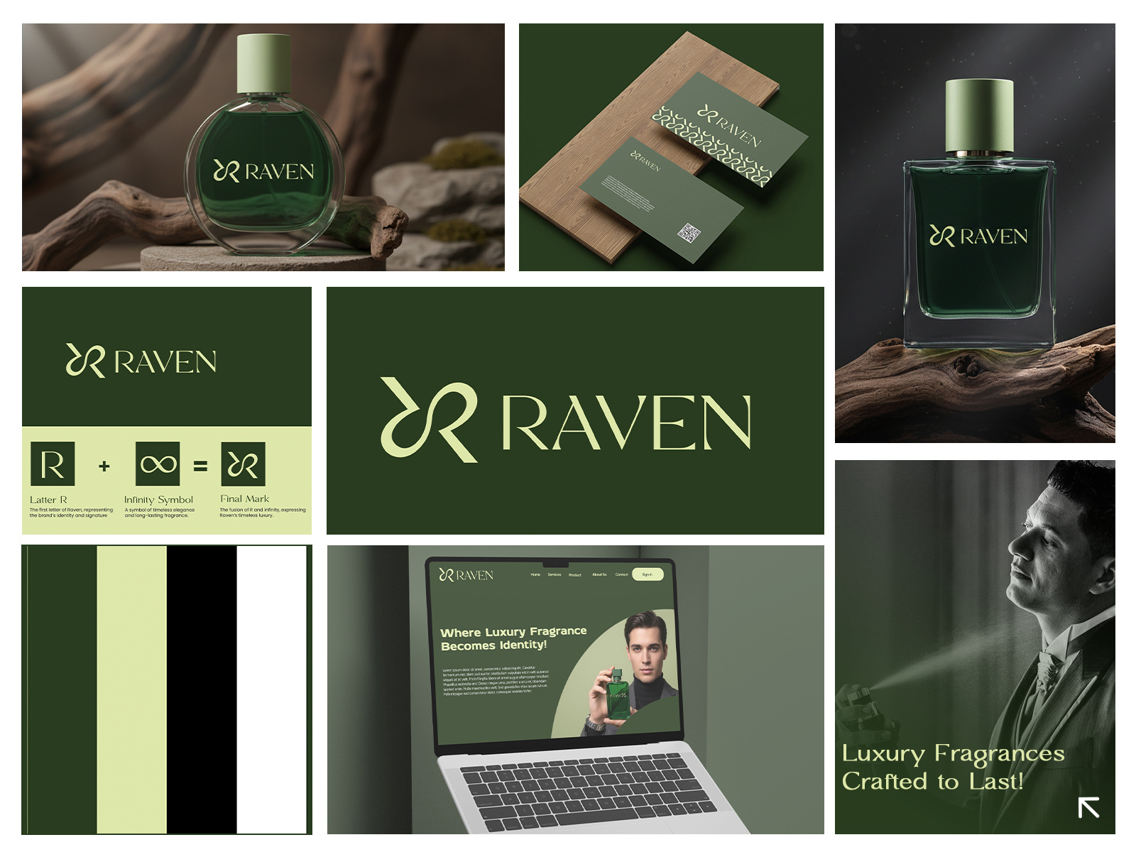 RAVEN – Luxury Fragrance Logo & Brand Identity brand identity design fragrance brand design fragrance branding fragrance logo design high end logo design luxury brand identity luxury brand logo luxury fragrance brand luxury logo concept luxury perfume logo minimal luxury logo modern luxury branding modern perfume logo niche perfume brand perfume brand identity premium brand identity premium perfume brand