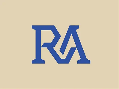 R & A letter mark logo. Typographic monogram a logo letter mark r logo unique logo