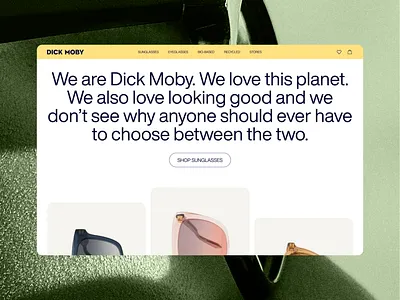 DICK MOBY Redesign case flat design interface redesign shot sunglasses ui ux uxui web web design