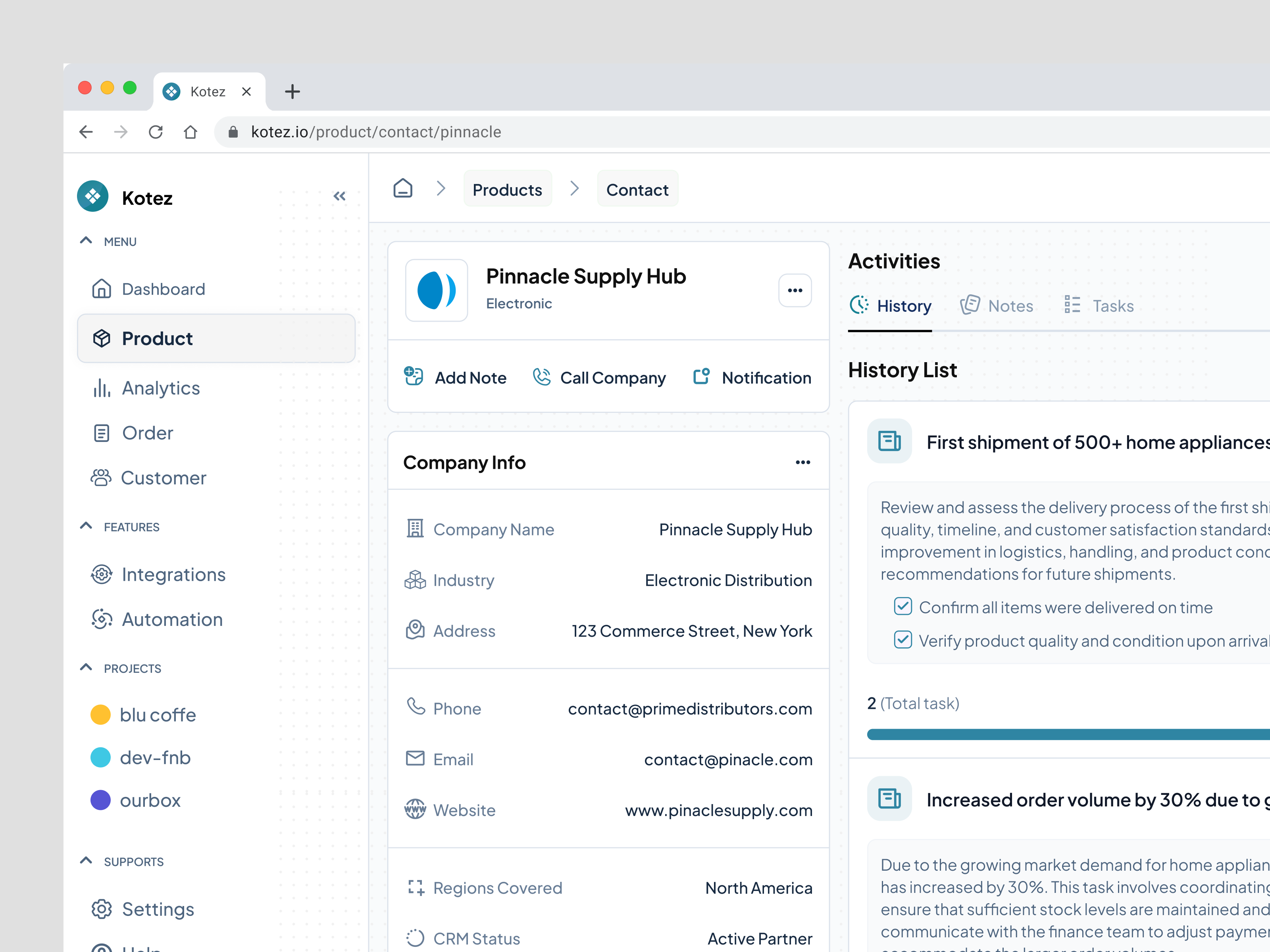 CRM Dashboard Company Contact Page by Pickolab Studio on Dribbble