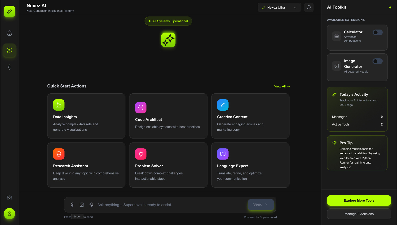 The Future of AI — SaaS Landing Page Exploration ui