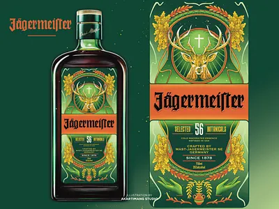 BE A MEISTER branding design handdrawn illustration jaggermeister packaging packagingdesign vintage