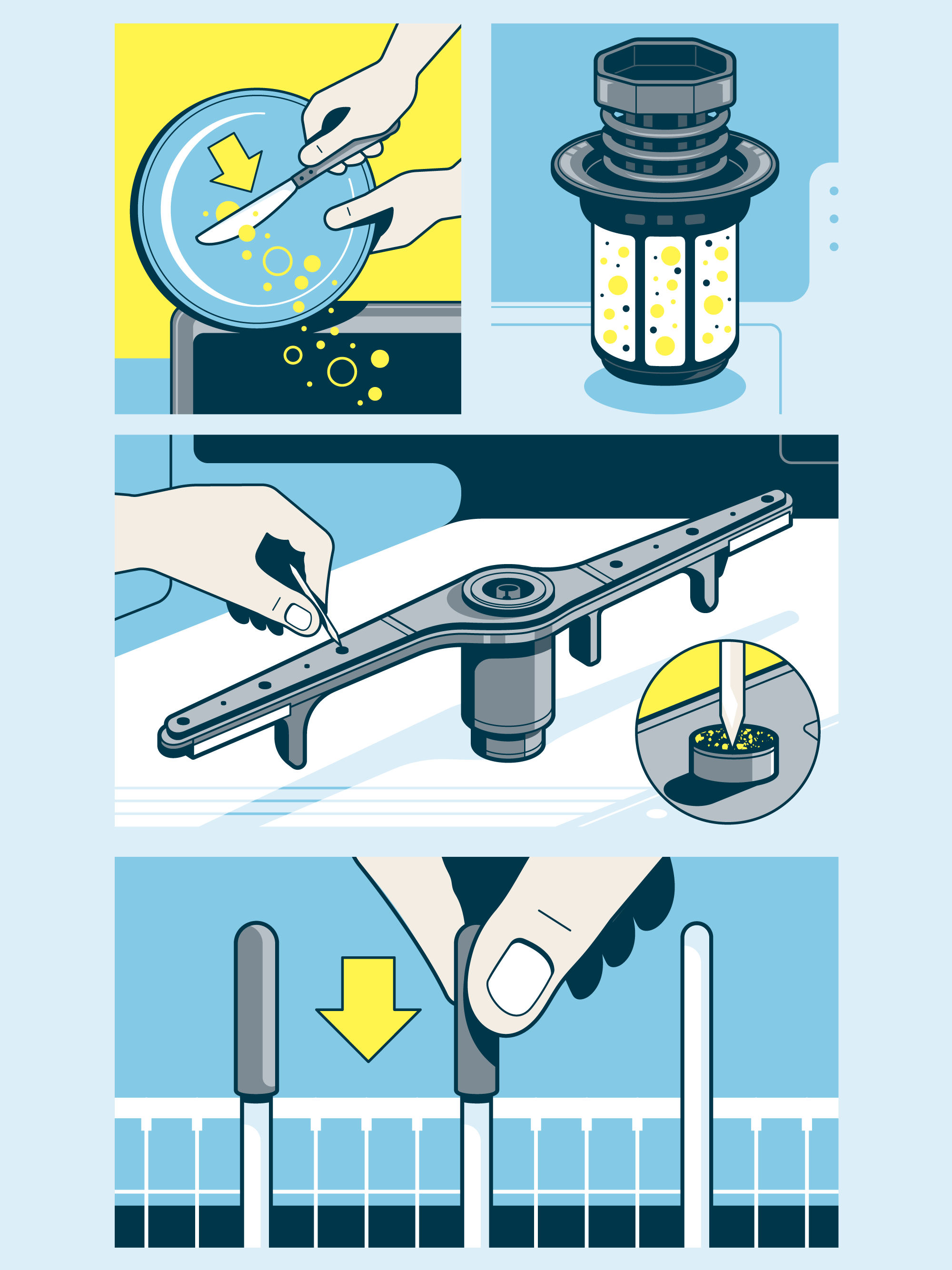 How to avoid pricey repairs (Consumer Reports) dishwasher howto illustration infographic