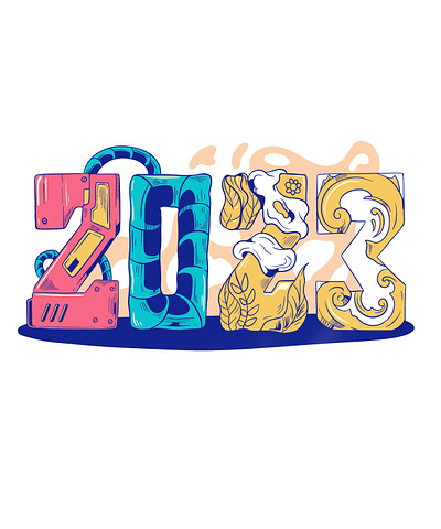 2023 Wordmark Mecha Typography concept art graphic design illustration logo mecha new year new year design the future typography