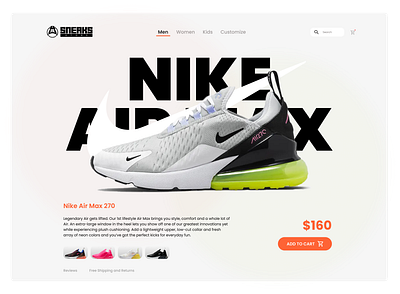 Day Three: Sneaker Store Concept Idea design sneakers typography ui ui design user interface ux