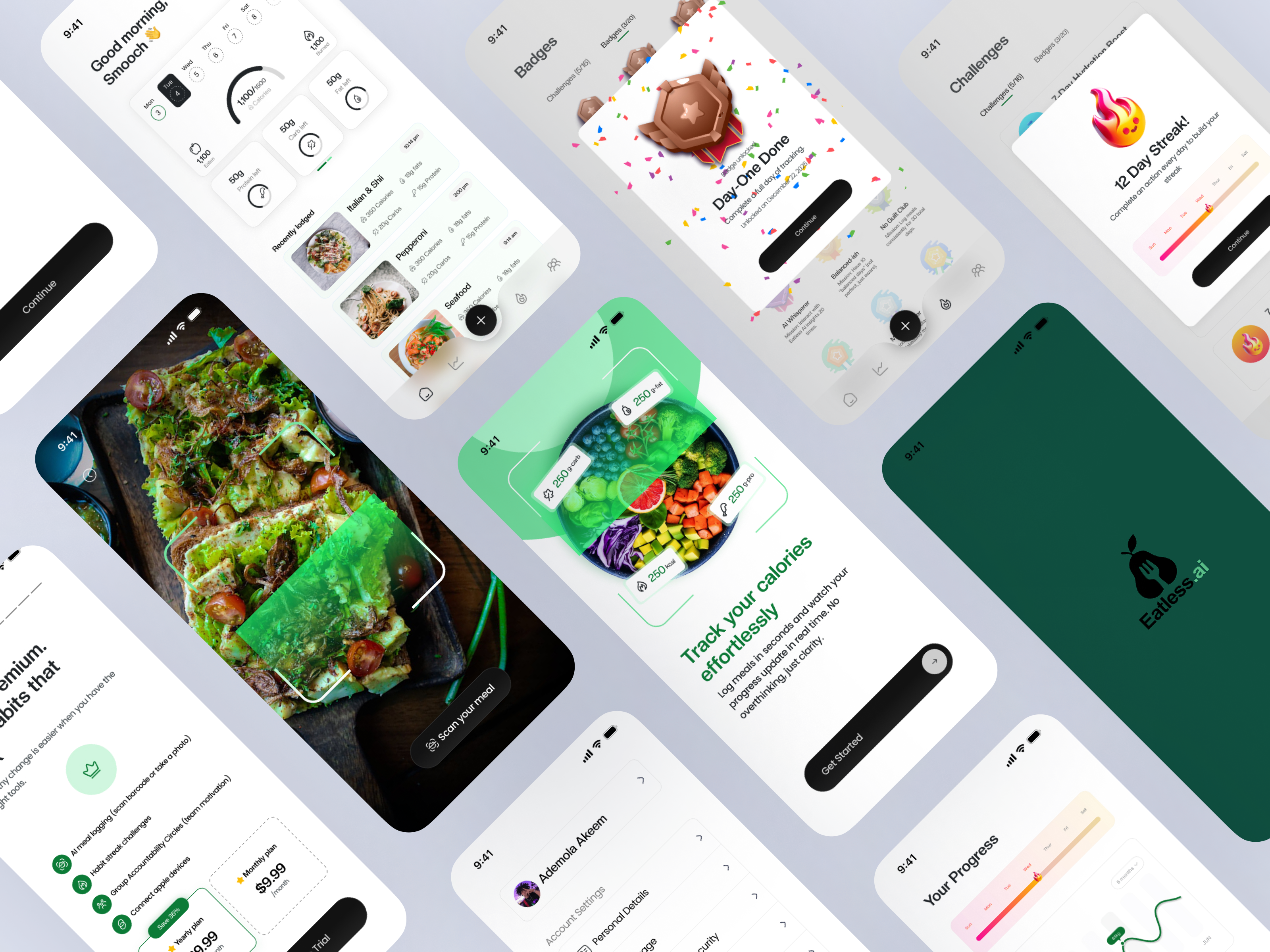 Eatless – Smart Nutrition & Meal Reminder App app design app interface calories tracker app figma meal planning app nutrition tracker app product design ui ux design user experience design user interface design wellness app