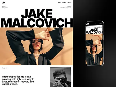 Photographer Portfolio Website design landing page photographer portfolio ui website