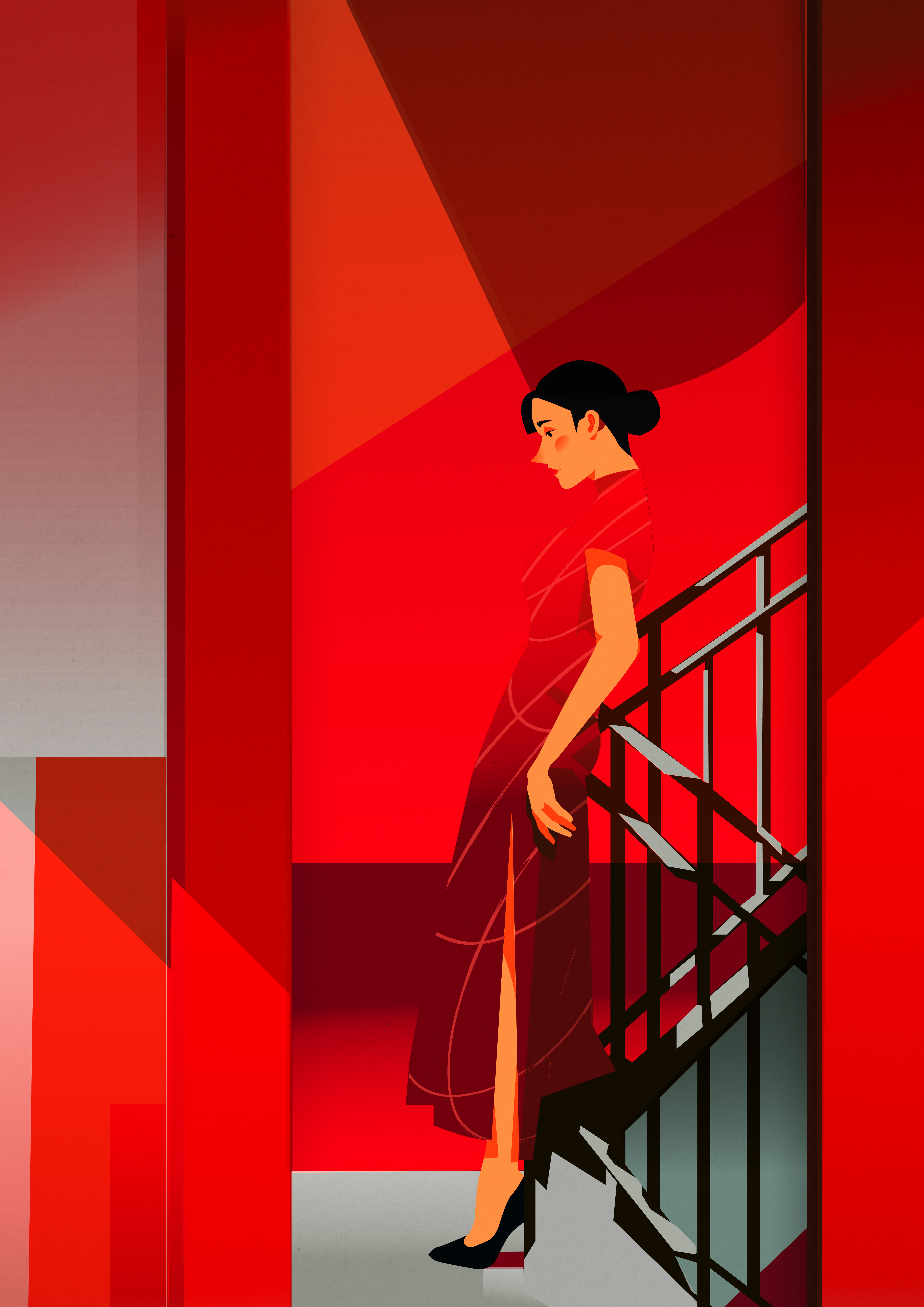 First date abstract composition cover design editorial editorial illustration illustration laconic lines magazine minimal poster vector vector atwork vector illustration woman woman illustration