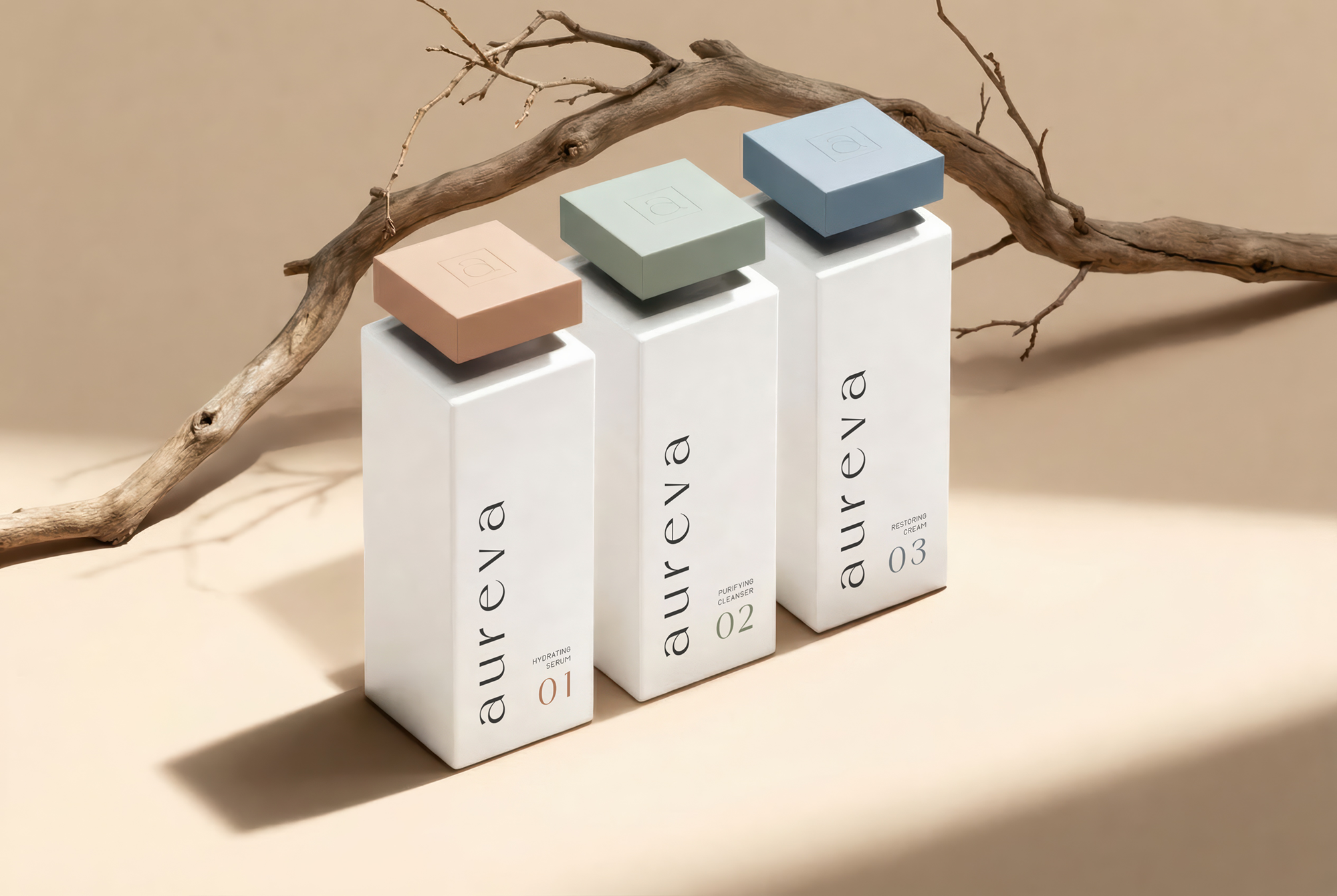 Aureva Skincare - Branding & Packaging Design beauty brand brand design brand identity cosmetics packaging graphic design logo design minimal design minimalist logo packaging design skincare branding skincare packaging visual identity