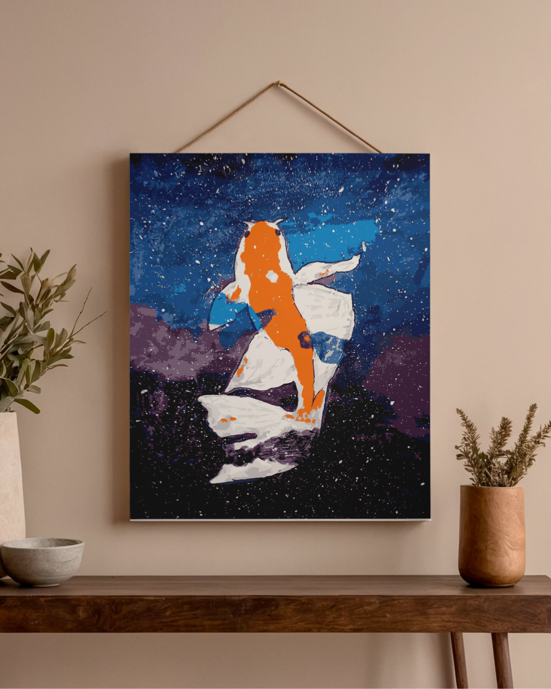 Swimming in Lightness - Illustration - Mônica Paz design digital art digital illustration draw drawing graphic design illustration koi fish painting water color