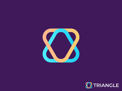 Triangle logo abstract app icon brand identity designer gradient color icon logo logo design logo designer logo mark minimalist modern overlap symbol triangle logo versatile