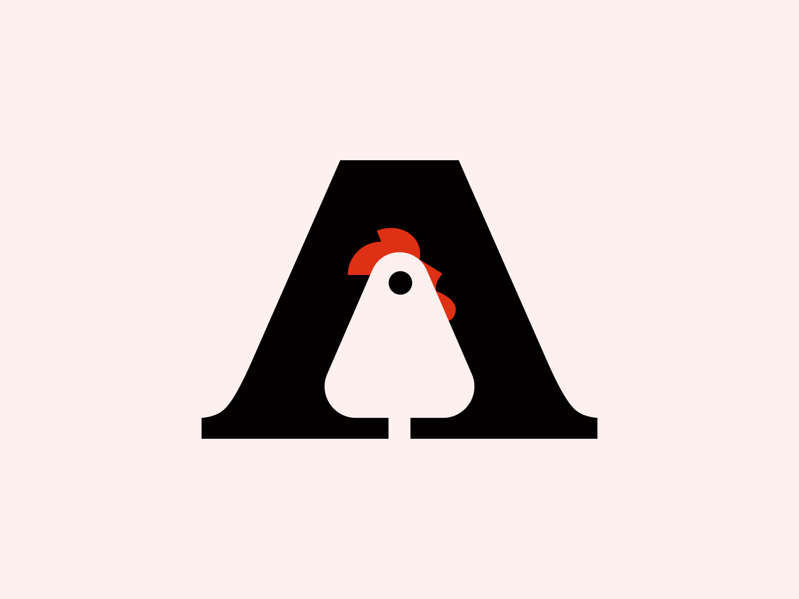 Chicken + A animal animal logo branding chicken design graphic design illustration illustrator letter a logo minimal rooster vector
