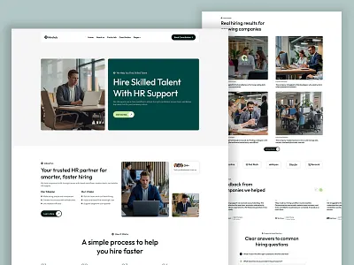 HR & Recruitment Website Landing Page UI hiring landing page hiring platform ui hr dashboard ui hr management website hr website design job portal design recruitment agency website recruitment website saas hr landing page talent acquisition ui webflow landing page