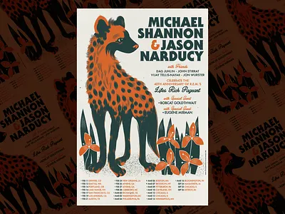 Poster for Jason Narducy / Michael Shannon animal illustration design gig poster graphic design illustration music music poster poster design screen print show poster typography vector