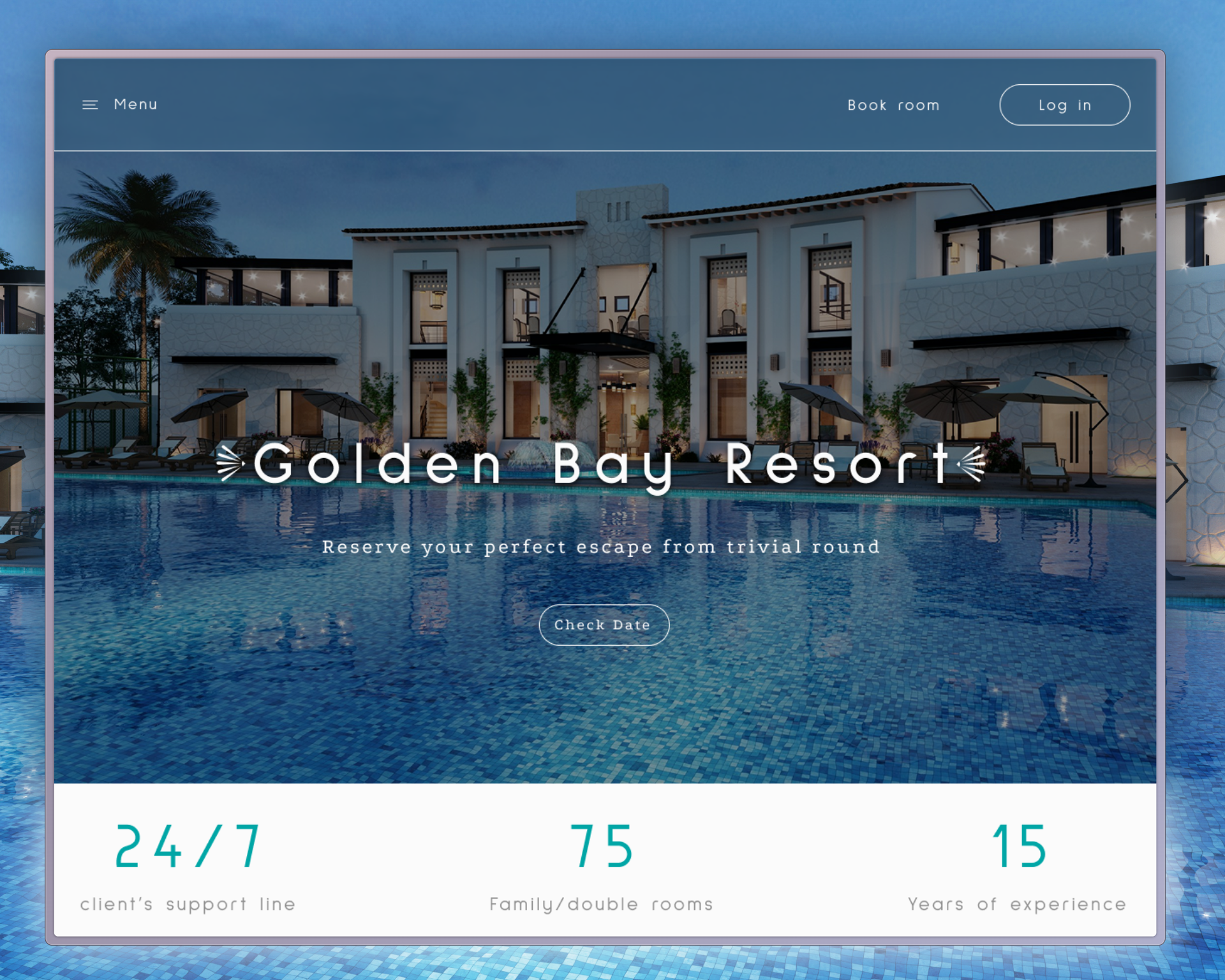 Hotel Golden Resort hotel relax site ui ux web