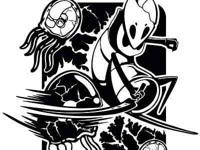 Hollow knight Fan Art Quirrel apparel black and white brand characterdesign clothing design game gamer gamers graphic design illustration indie indie game tshirt tshirt illustration vector