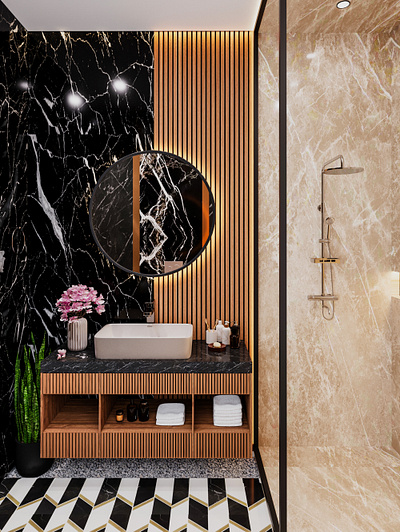 Modern Bathroom Design 3d 3ds max architectural visualization archviz bathroom design interior design