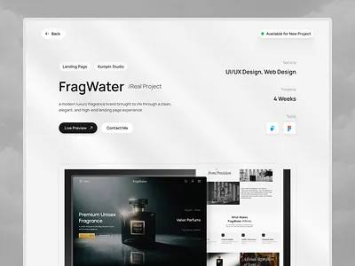 Personal Portfolio Website - Detail Page branding clean landing page minimalist modern design personal portfolio product design soft ui ui design uiux design ux design web design web portfolio website