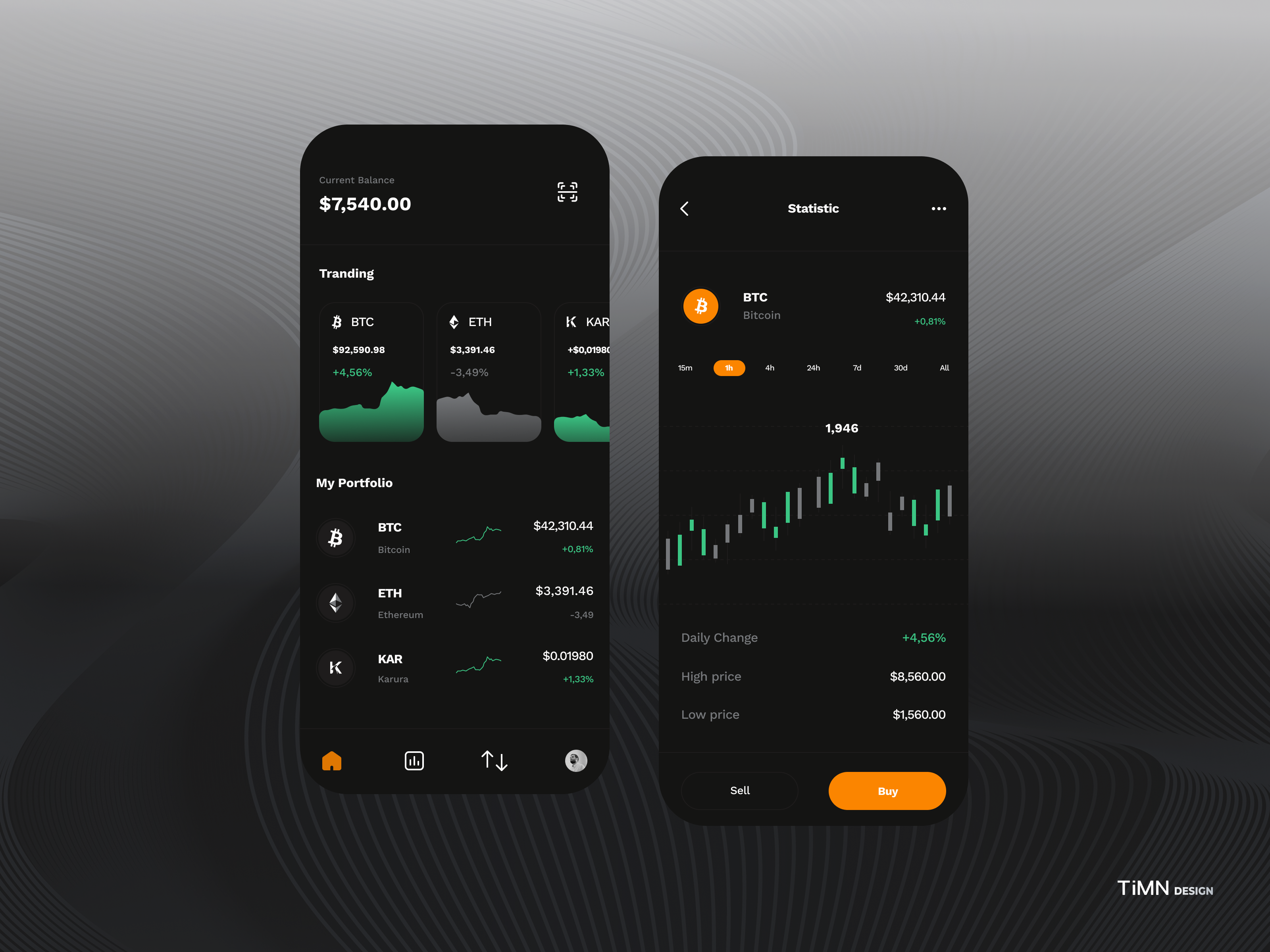 Crypto Mobile App application bitcoin blockchain crypto crypto app crypto currency cryptocurrency currency design exchange mobile mobile app mobile design timn trade ui ux wallet
