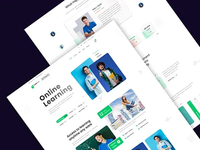 eLearning Platform – Landing Page UI Design academy website branding course platform digital education education elearning learning management lms online course online education school ui