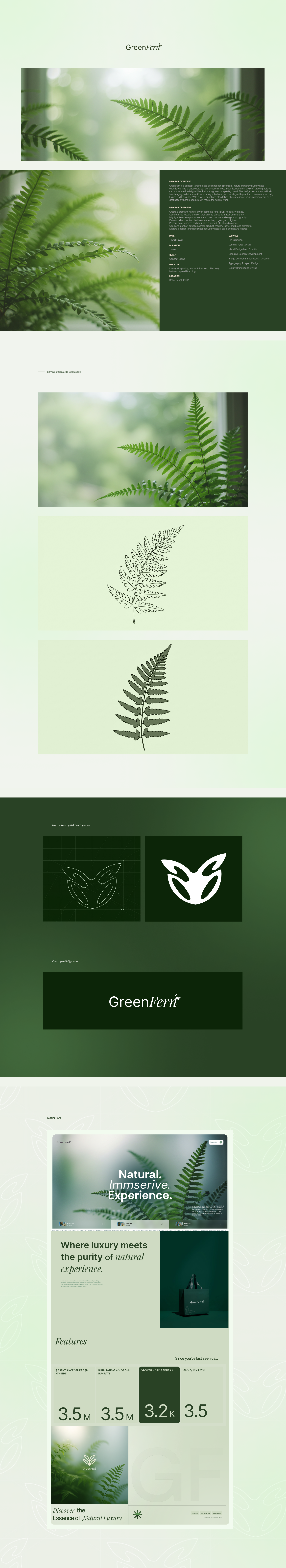 Green Leaf branding graphic design green hotel leaf logo web design web page