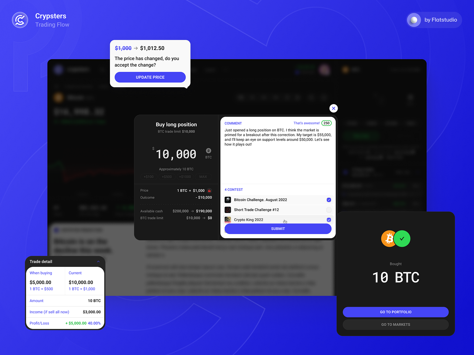 Crypsters: Trading Flow UI by Flatstudio on Dribbble